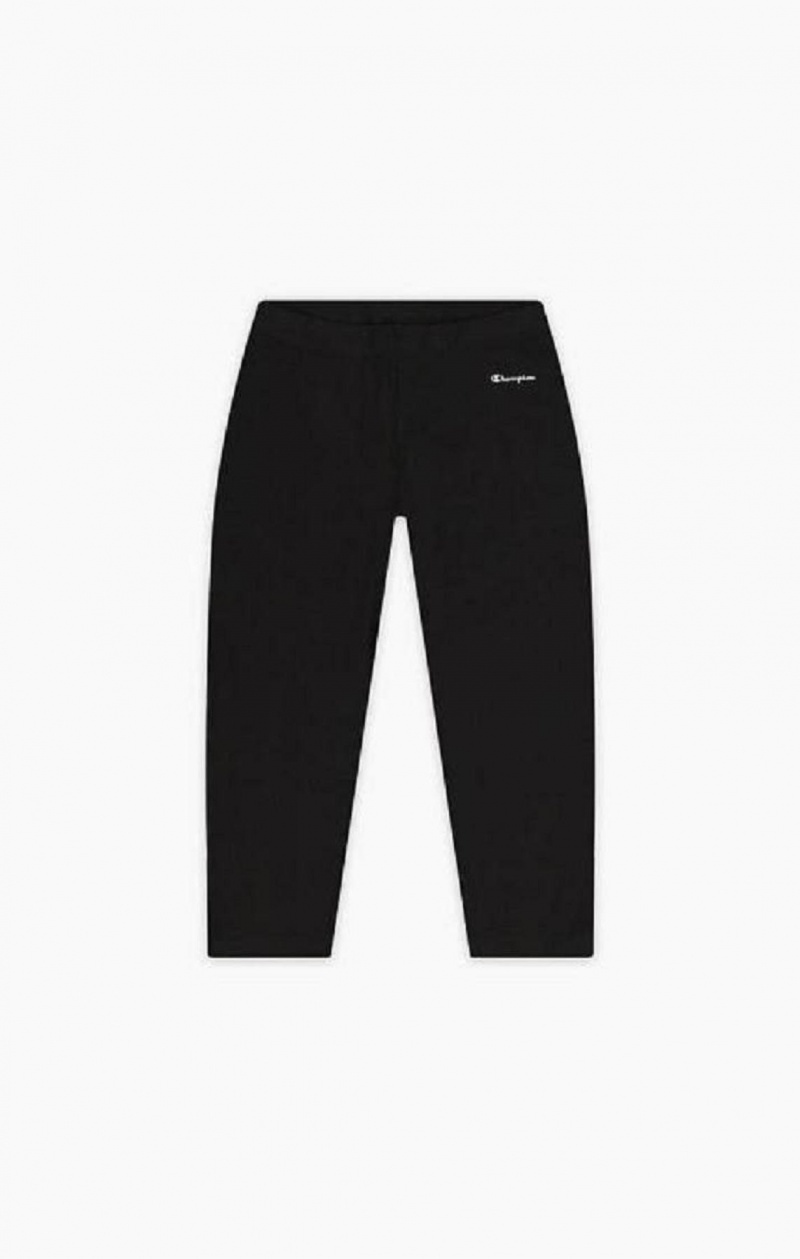 Pantalon Jogger Champion Script Logo Stretch Coton Leggings Femme Noir | 2943-HWSKR