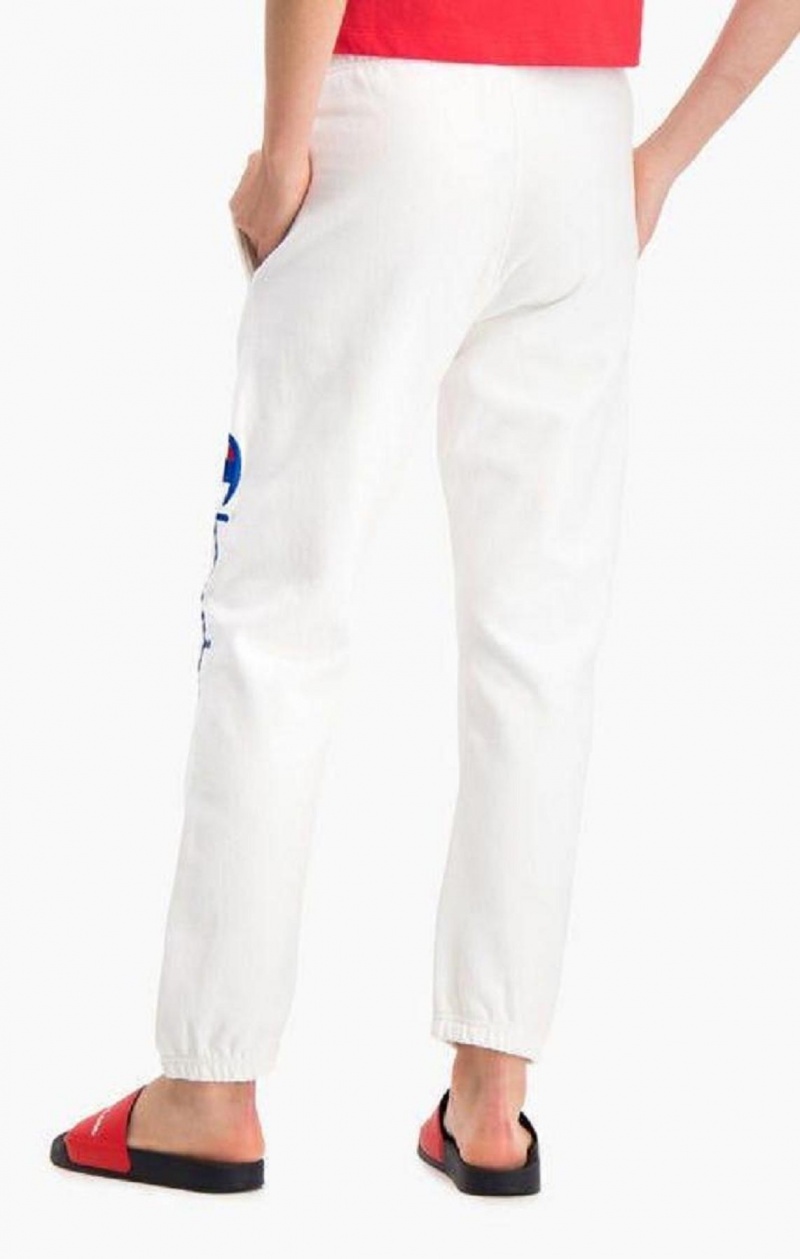 Pantalon Jogger Champion Script Logo Stretch Reverse Weave Joggers Femme Blanche | 7536-SOBWF