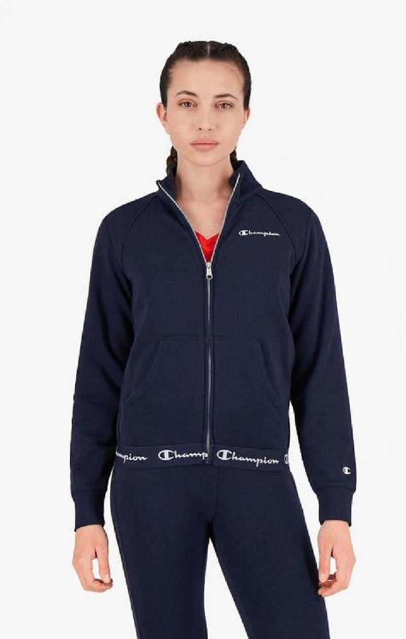 Pantalon Jogger Champion Script Logo Taille Zip-Up Sweatsuit Femme Bleu Foncé | 4825-KQYXD