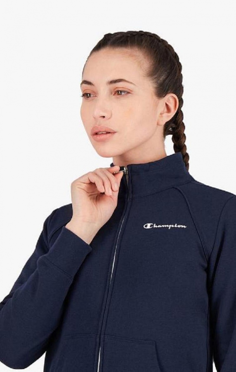 Pantalon Jogger Champion Script Logo Taille Zip-Up Sweatsuit Femme Bleu Foncé | 4825-KQYXD