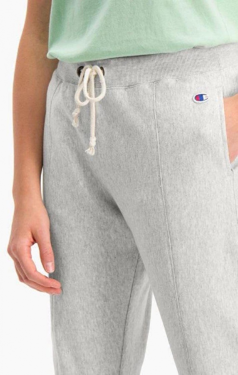 Pantalon Jogger Champion Slim Fit Seam Detail Reverse Weave Joggers Femme Grise Clair | 7082-EJRGA