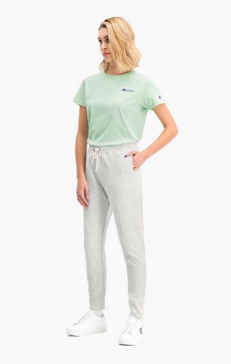 Pantalon Jogger Champion Slim Fit Seam Detail Reverse Weave Joggers Femme Grise Clair | 7082-EJRGA