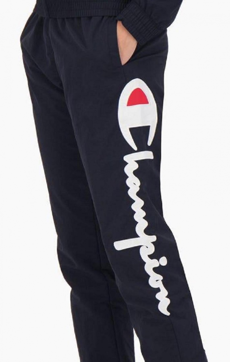 Pantalon Jogger Champion Statement Script Logo Leg Piste Pants Femme Bleu Foncé | 0249-UOPDS