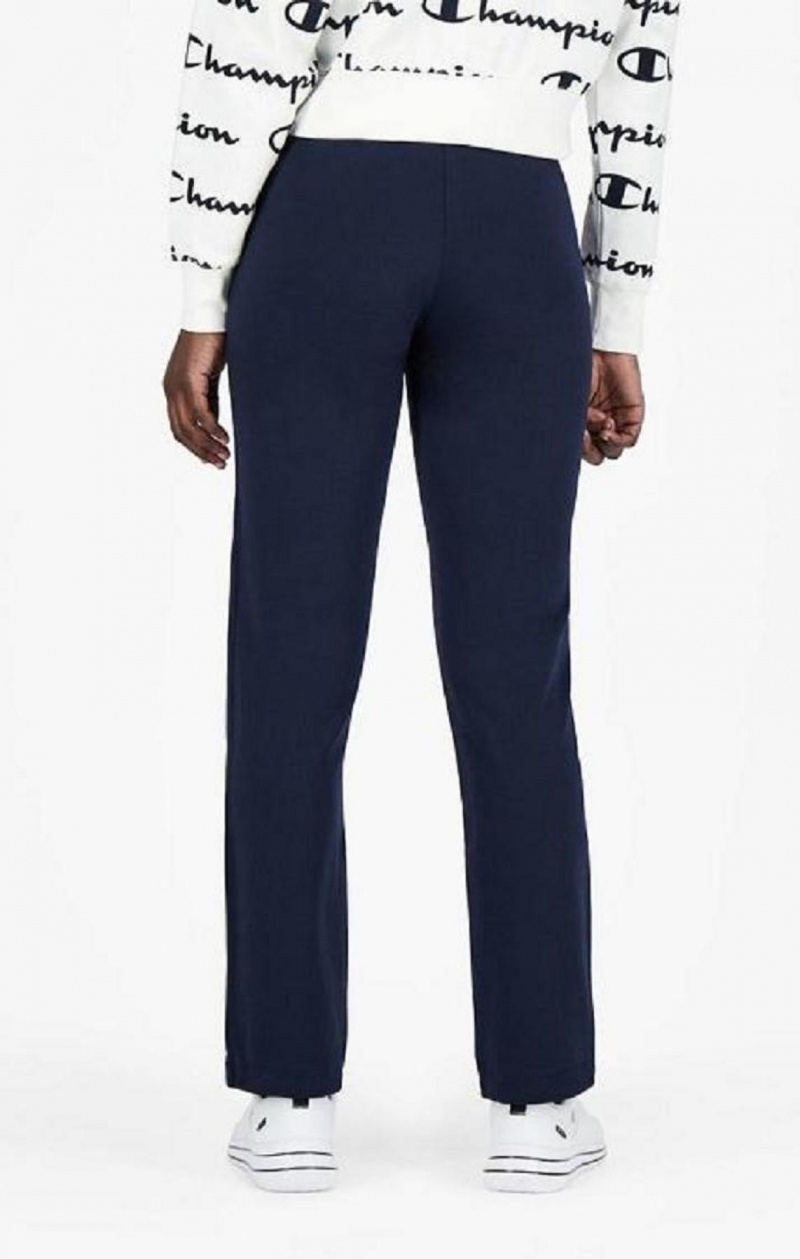 Pantalon Jogger Champion Stretch Coton Terry Joggers Femme Bleu Foncé | 7456-ZHRSC