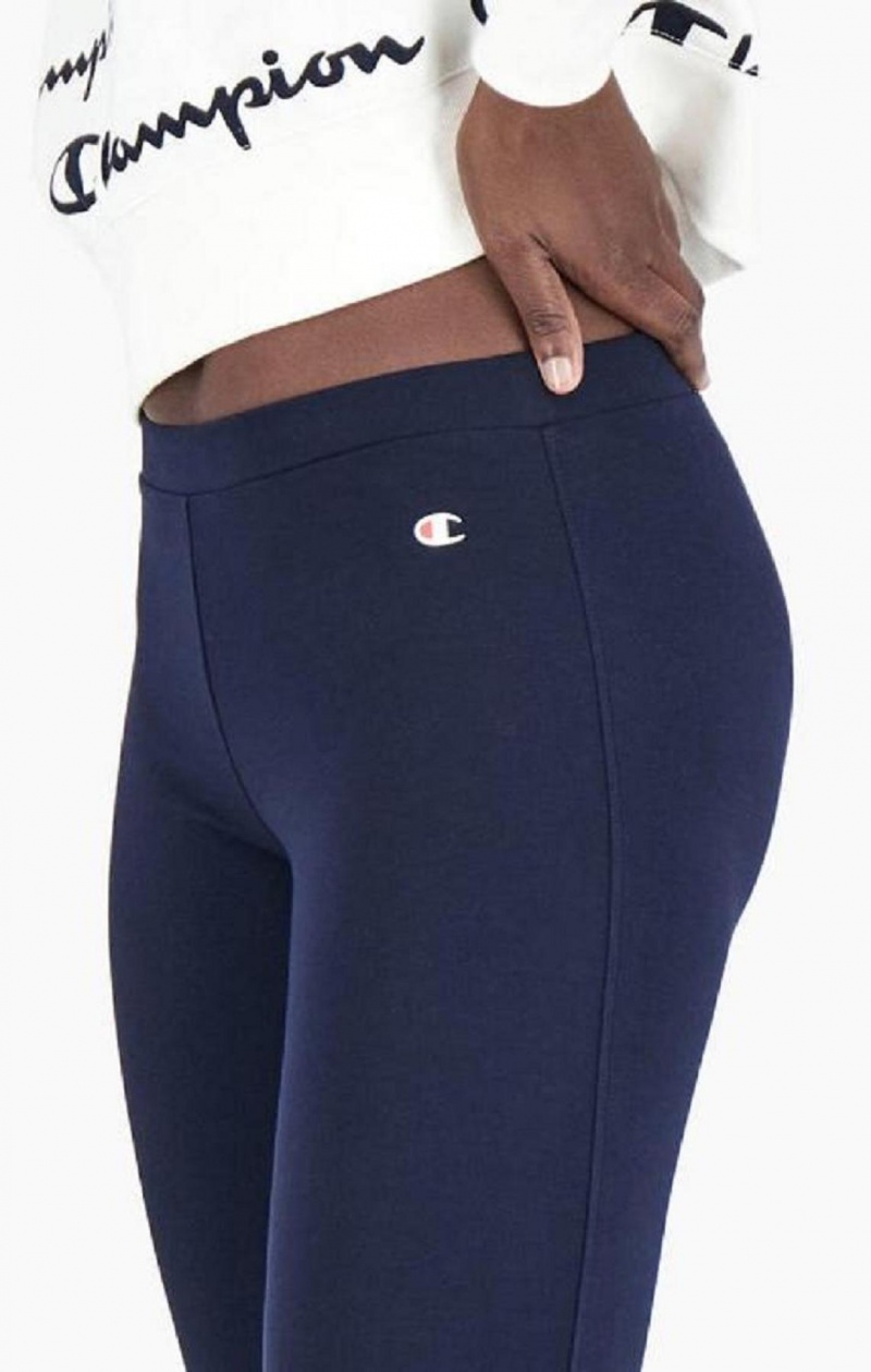 Pantalon Jogger Champion Stretch Coton Terry Leggings Femme Bleu Foncé | 8391-QEOIS