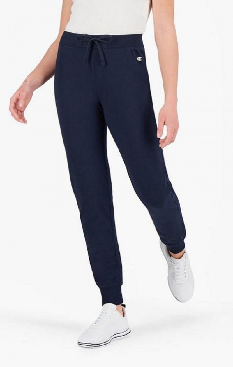 Pantalon Jogger Champion Stretch Coton Terry Joggers Femme Bleu Foncé | 8359-QAEWL