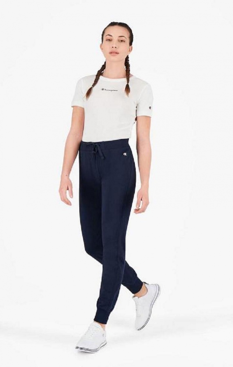 Pantalon Jogger Champion Stretch Coton Terry Joggers Femme Bleu Foncé | 8359-QAEWL