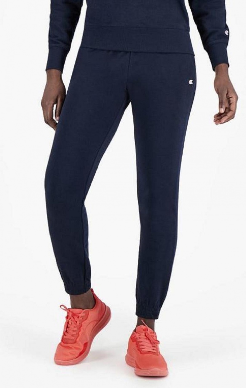 Pantalon Jogger Champion Stretch Coton Terry Joggers Femme Bleu Foncé | 3501-OILNA