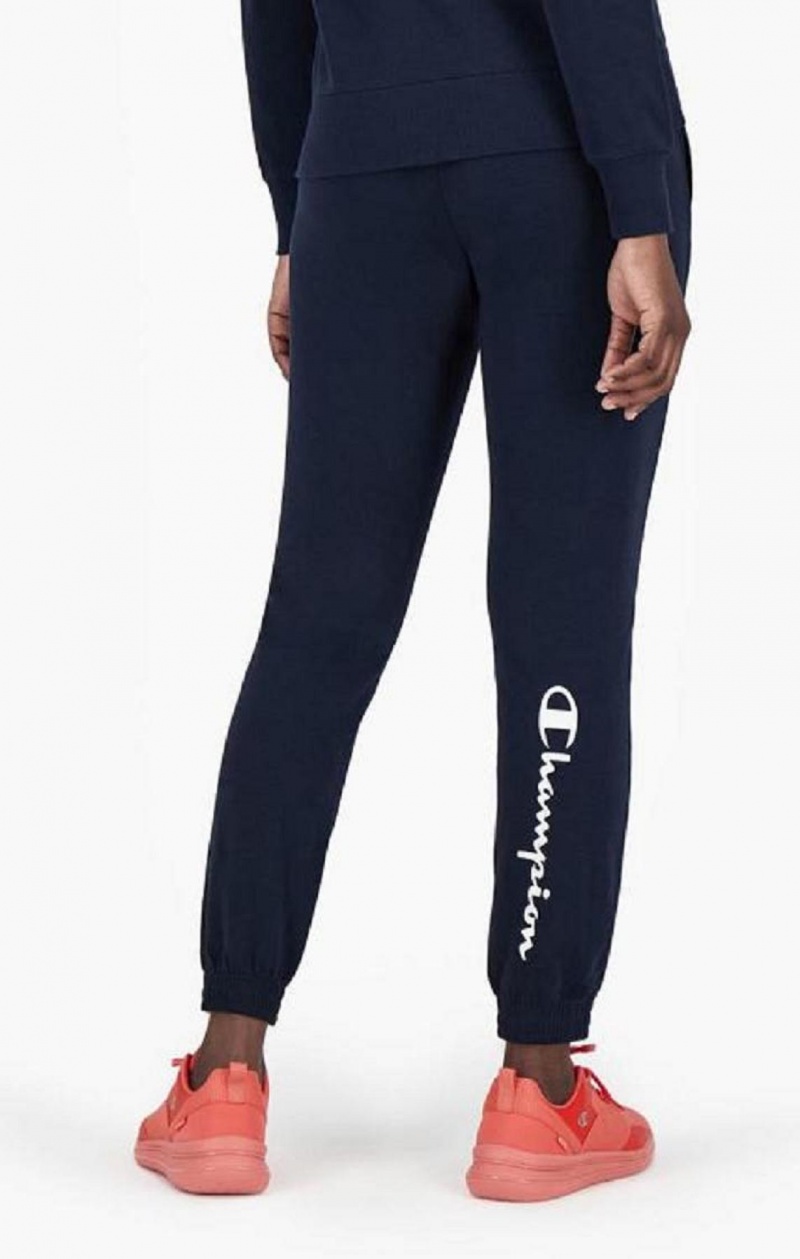 Pantalon Jogger Champion Stretch Coton Terry Joggers Femme Bleu Foncé | 3501-OILNA