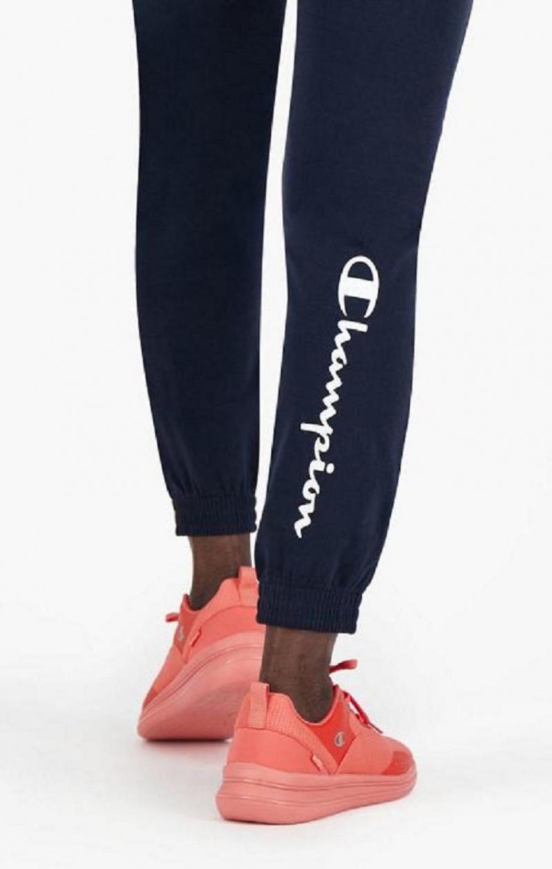 Pantalon Jogger Champion Stretch Coton Terry Joggers Femme Bleu Foncé | 3501-OILNA