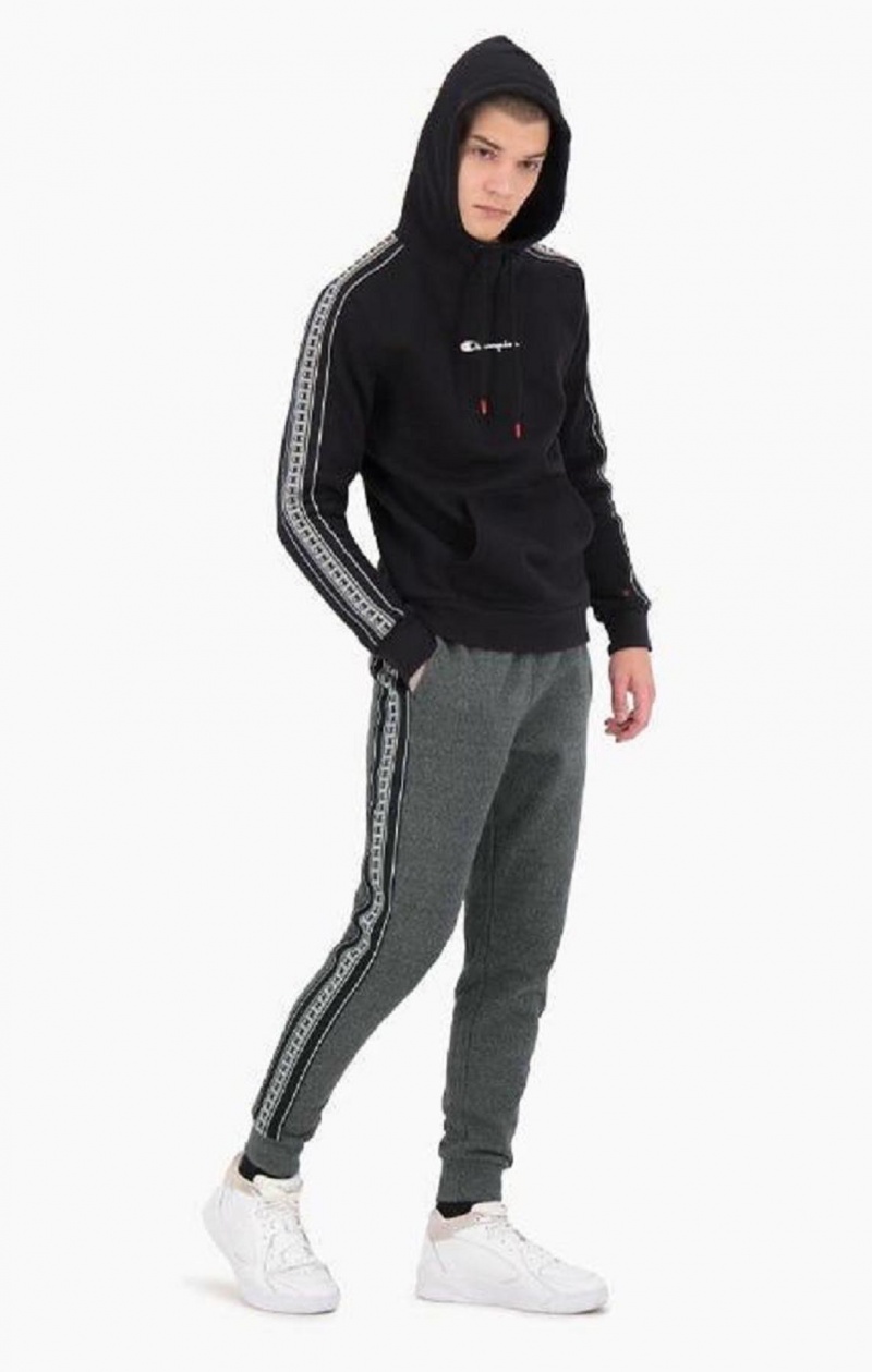 Pantalon Jogger Champion Stripe C Logo Tape Coton Terry Joggers Homme Grise Foncé | 6359-KHWYL