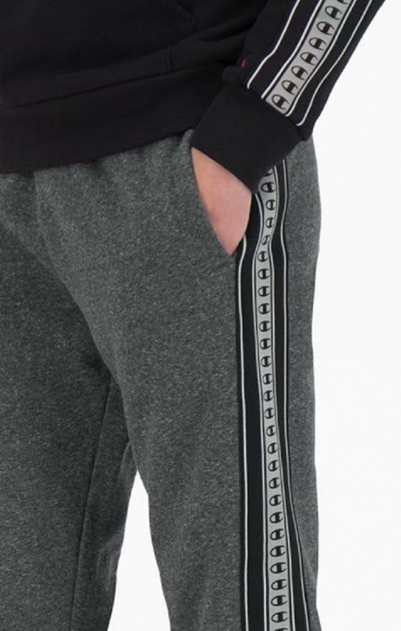 Pantalon Jogger Champion Stripe C Logo Tape Coton Terry Joggers Homme Grise Foncé | 6359-KHWYL