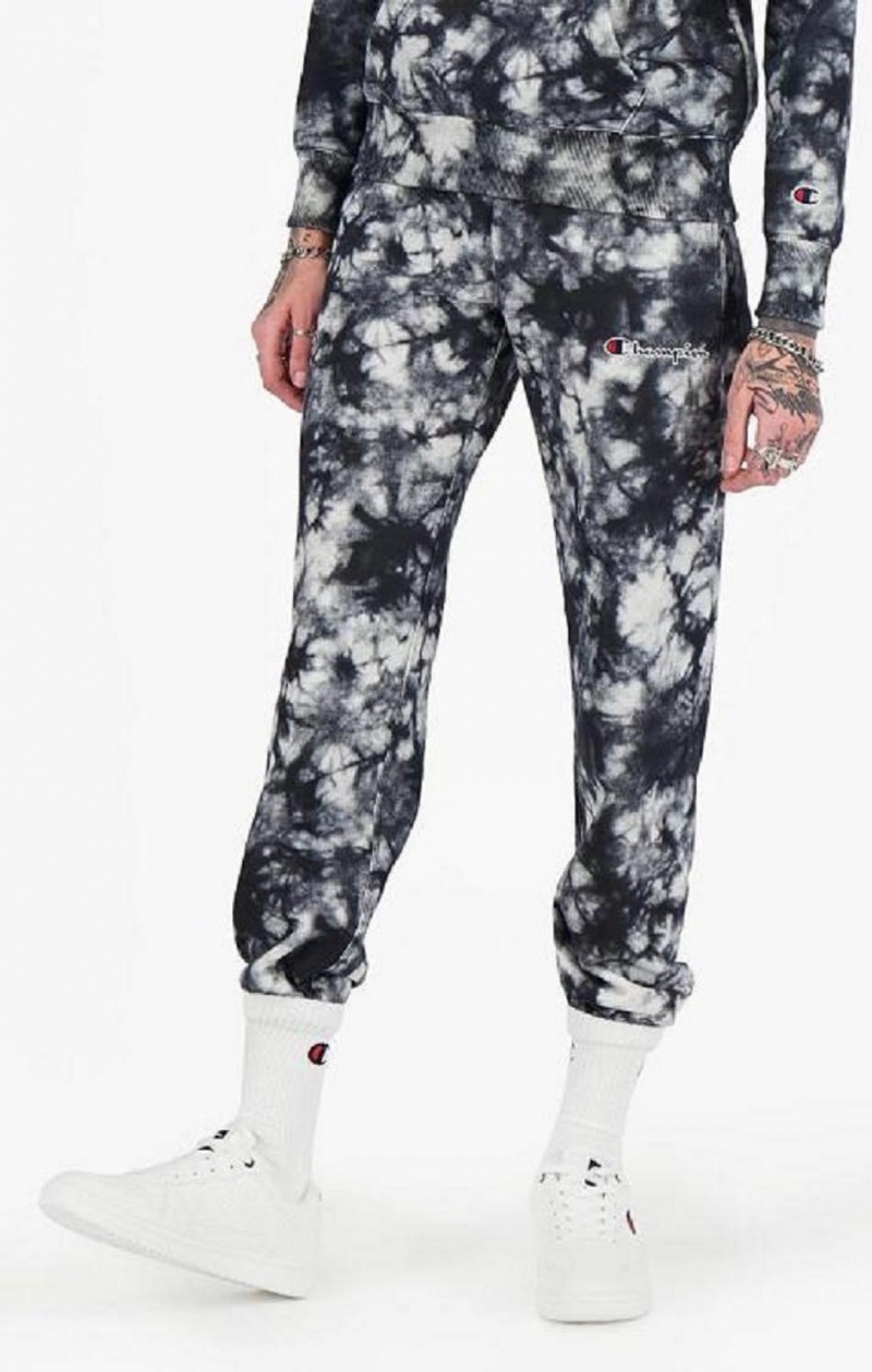 Pantalon Jogger Champion Tie Dye Digital Print Joggers Femme Noir Blanche | 9402-GJEHC