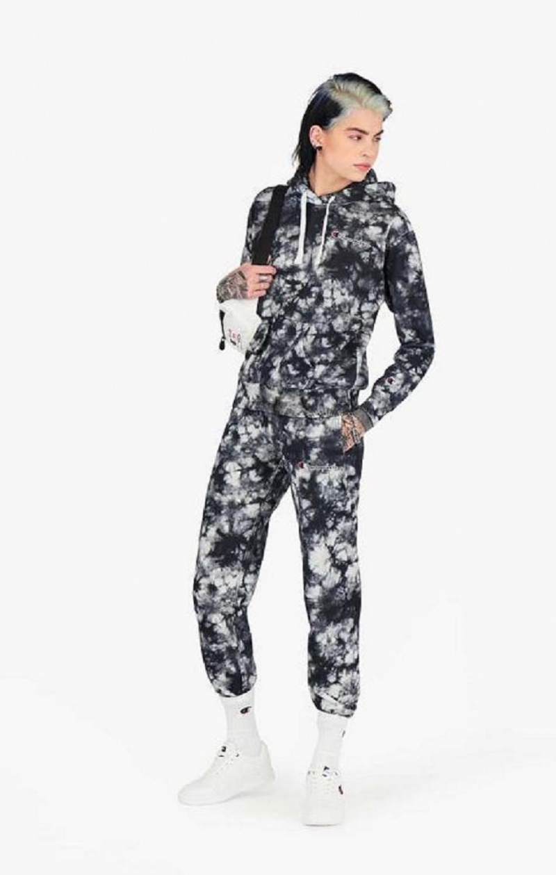 Pantalon Jogger Champion Tie Dye Digital Print Joggers Femme Noir Blanche | 9402-GJEHC