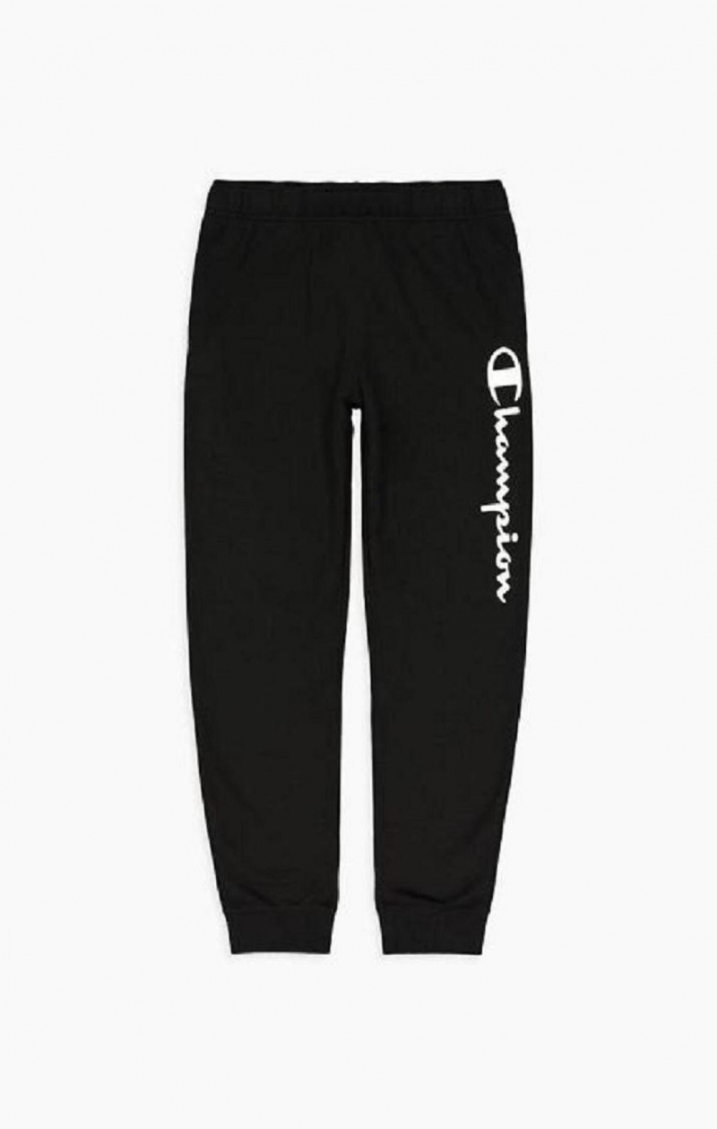 Pantalon Jogger Champion Vertical Script Logo Print Joggers Homme Noir | 6134-BMRWF