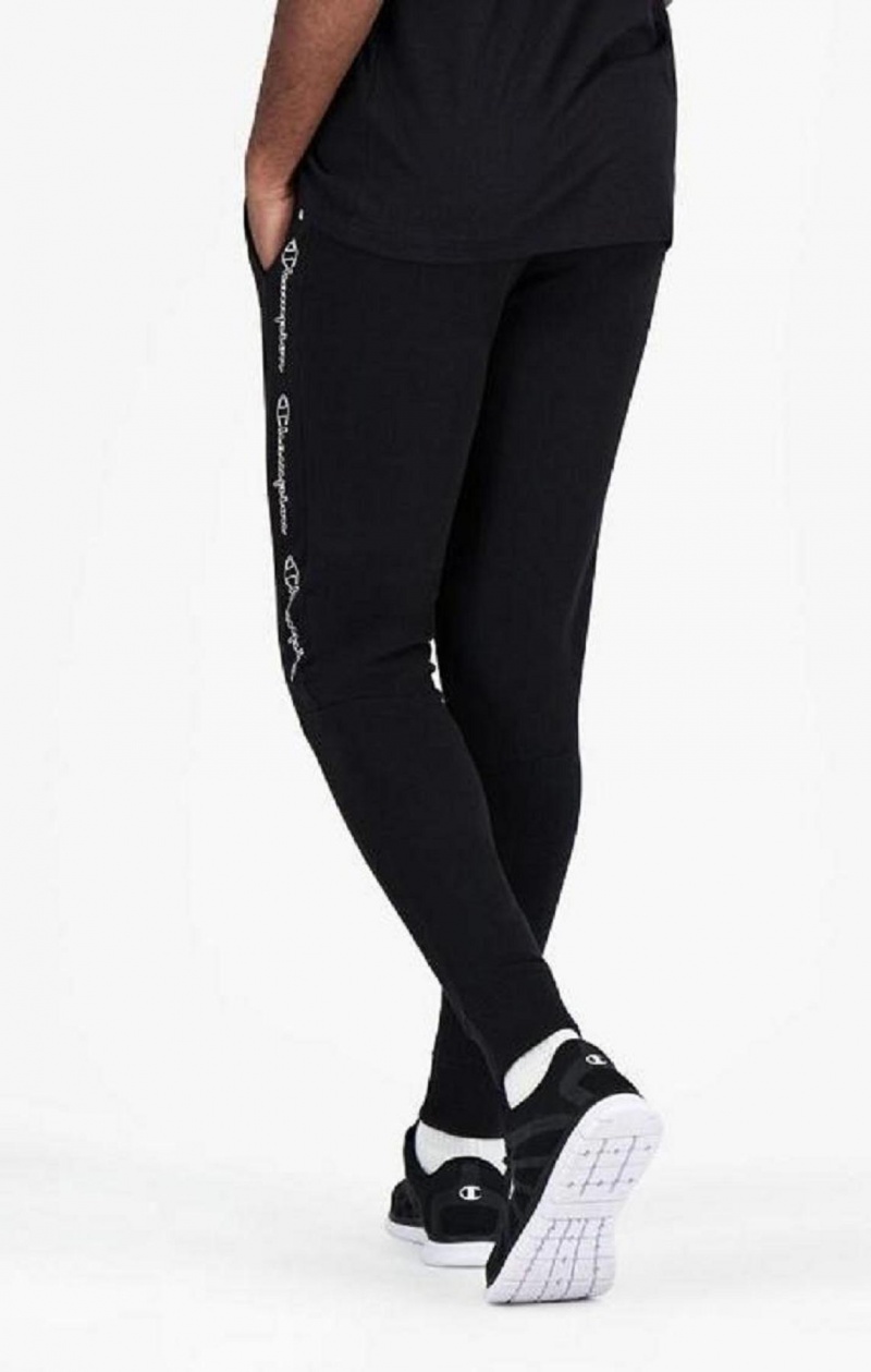 Pantalon Jogger Champion Vertical Script Logo Print Joggers Homme Noir | 7485-XEBJQ