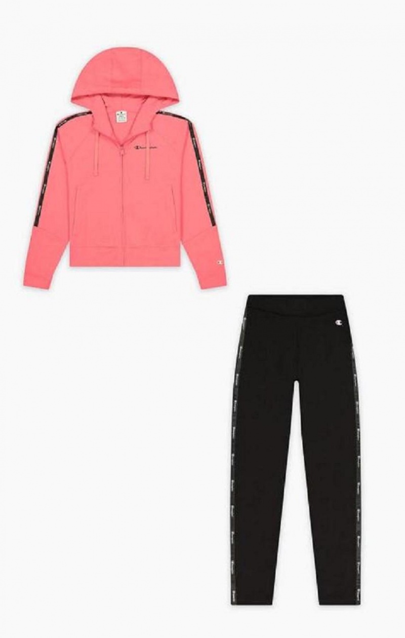 Pantalon Jogger Champion Zip-Up Hoodie + Leggings Tracksuit Femme Rose | 3514-AGTKV