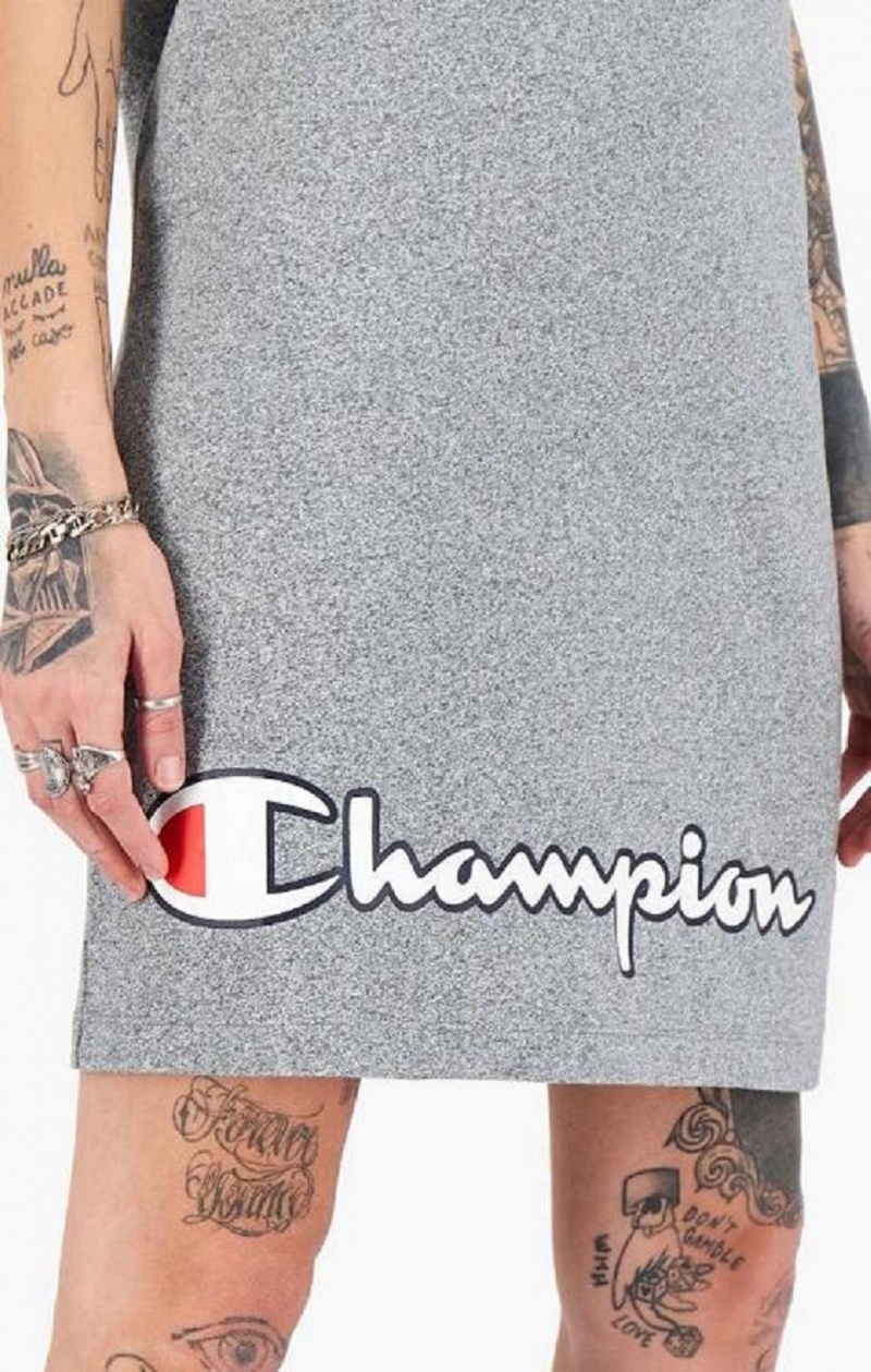 Peignoir Champion Script Logo Nervuré Trim Tank Midi Robe Femme Grise Foncé | 0628-SNIPQ