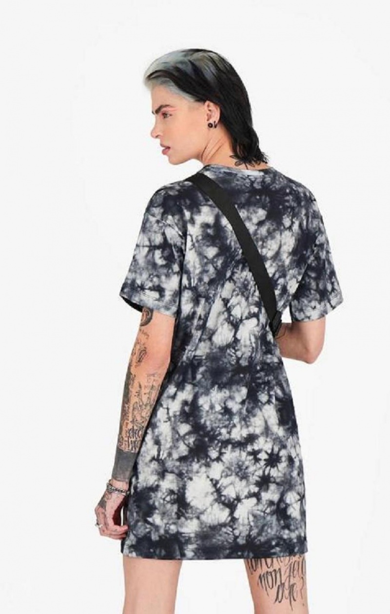 Peignoir Champion Tie Dye Digital Print T-Shirt Robe Femme Noir | 5864-QNBPH