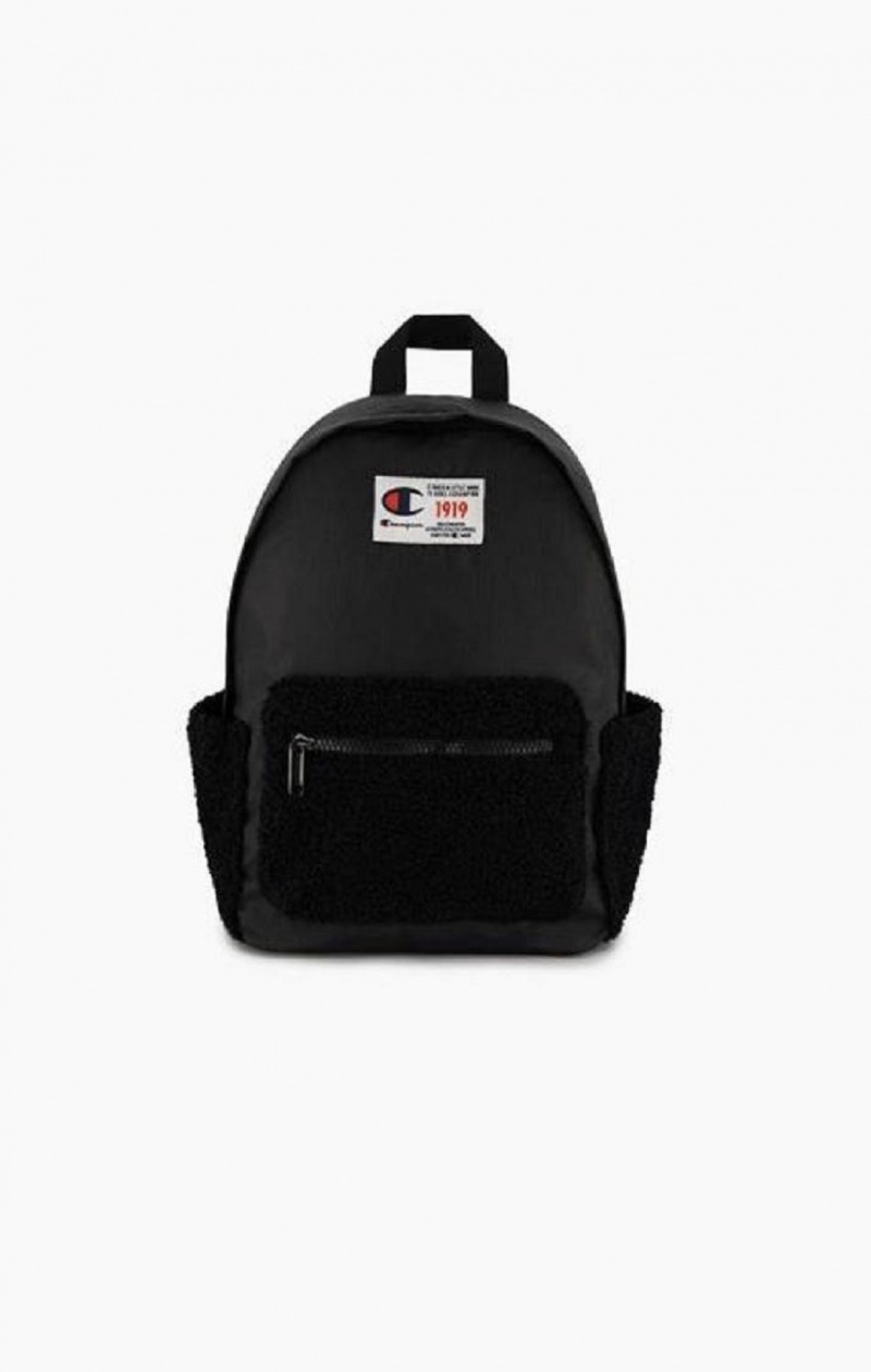 Sacs Champion 1919 Logo Teddy Backpack Femme Noir | 5619-ZPLQV