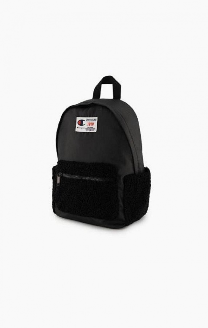 Sacs Champion 1919 Logo Teddy Backpack Homme Noir | 6912-WRFJU