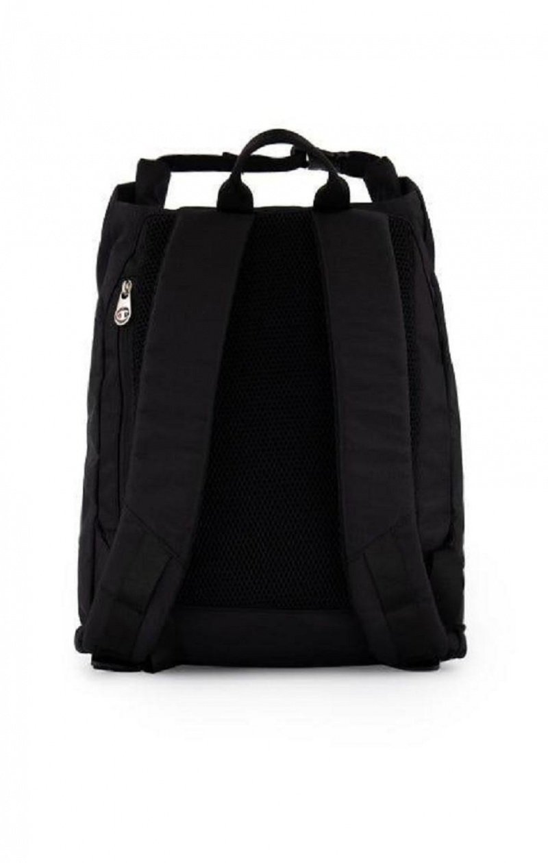 Sacs Champion Folding Top Script Logo Backpack Femme Noir | 6385-WFAPV