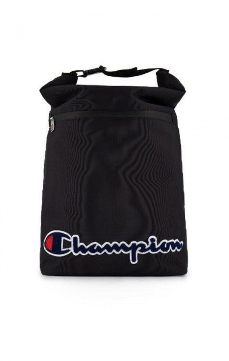 Sacs Champion Folding Top Script Logo Backpack Femme Noir | 6385-WFAPV