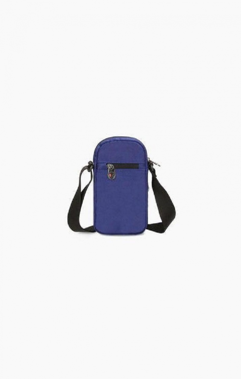 Sacs Champion Satin C Logo Patch Double Brides Crossbody Bag Homme Bleu | 1578-SGVWX