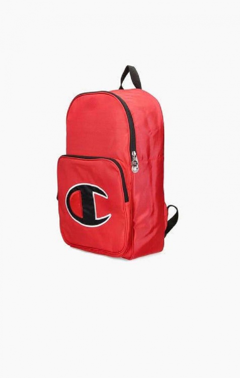 Sacs Champion Satin C Logo Patch Zipped Backpack Homme Rouge | 7051-HRFTB