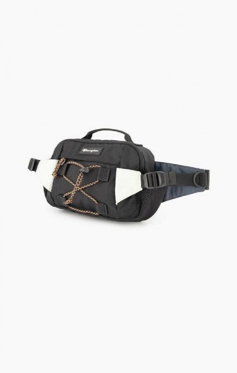 Sacs Champion Script Logo Coated Explorer Belt Bag Homme Noir | 9350-RQBZP