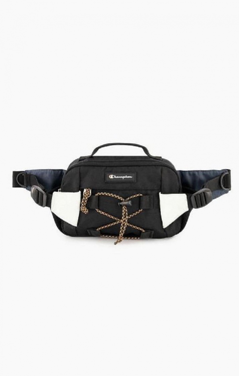 Sacs Champion Script Logo Coated Explorer Belt Bag Homme Noir | 9350-RQBZP