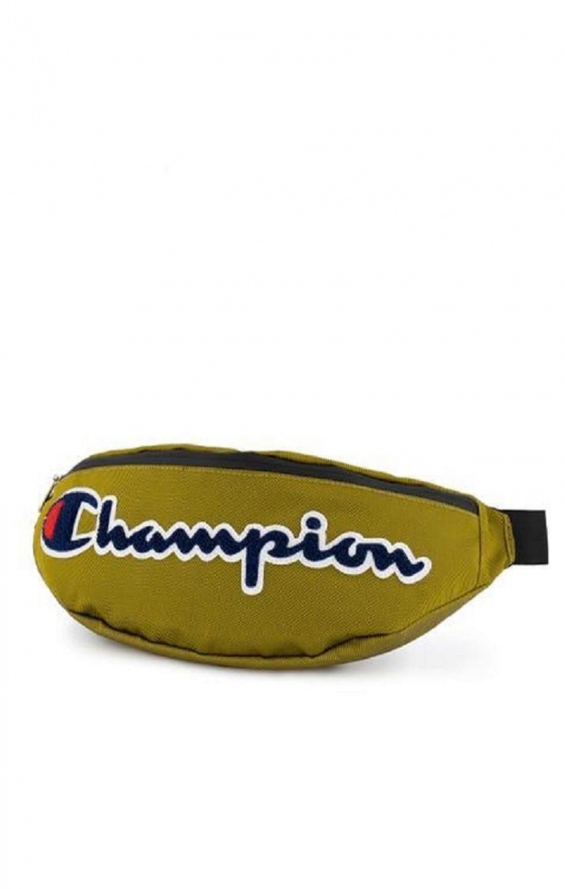 Sacs Champion Script Logo Faux Cuir Belt Bag Femme Doré | 4530-ZMHAC