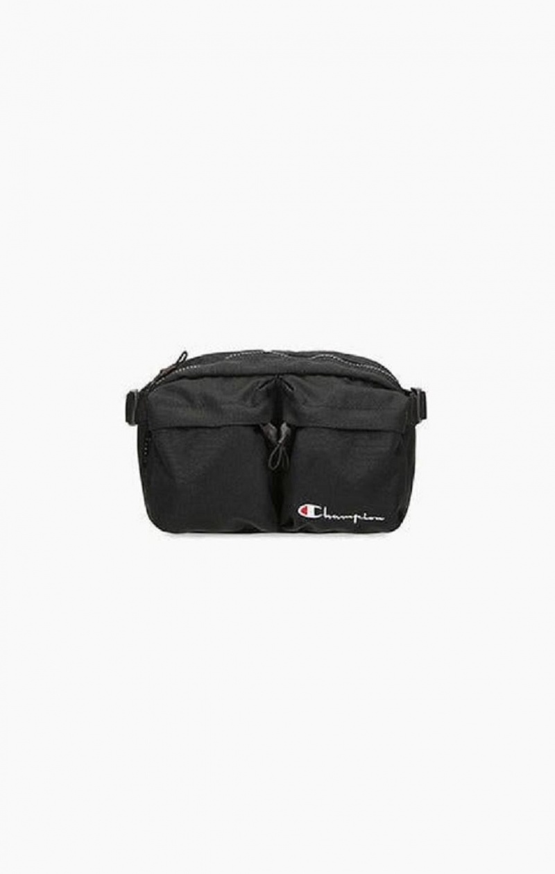 Sacs Champion Script Logo Zip Belt Bag Homme Noir | 5137-MWKVH