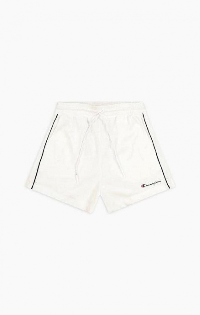 Short Champion All-over Script Logo Shorts Femme Blanche | 5410-ODAKC