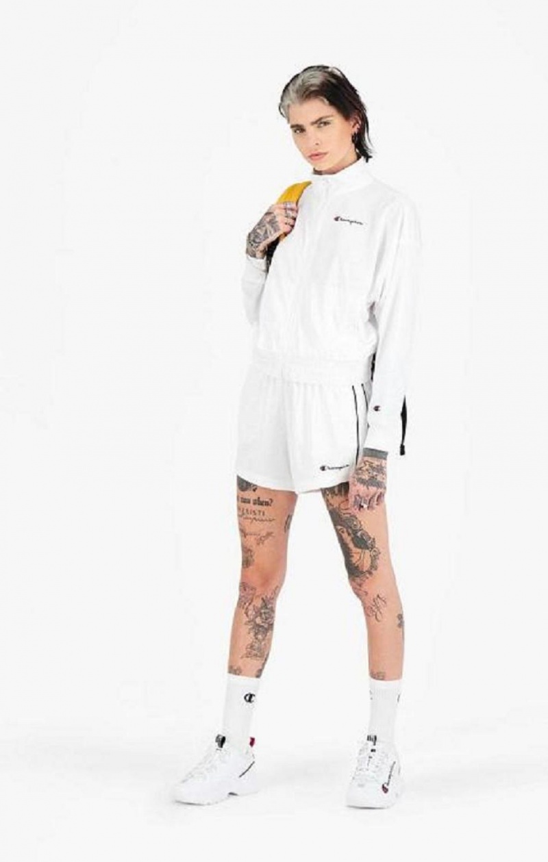 Short Champion All-over Script Logo Shorts Femme Blanche | 5410-ODAKC