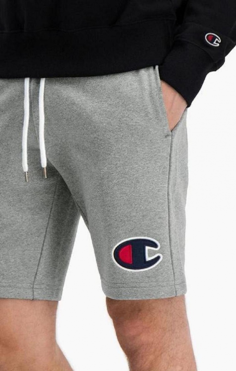 Short Champion C Logo Coton Terry Bermuda Shorts Homme Grise Foncé | 4357-OIEFB