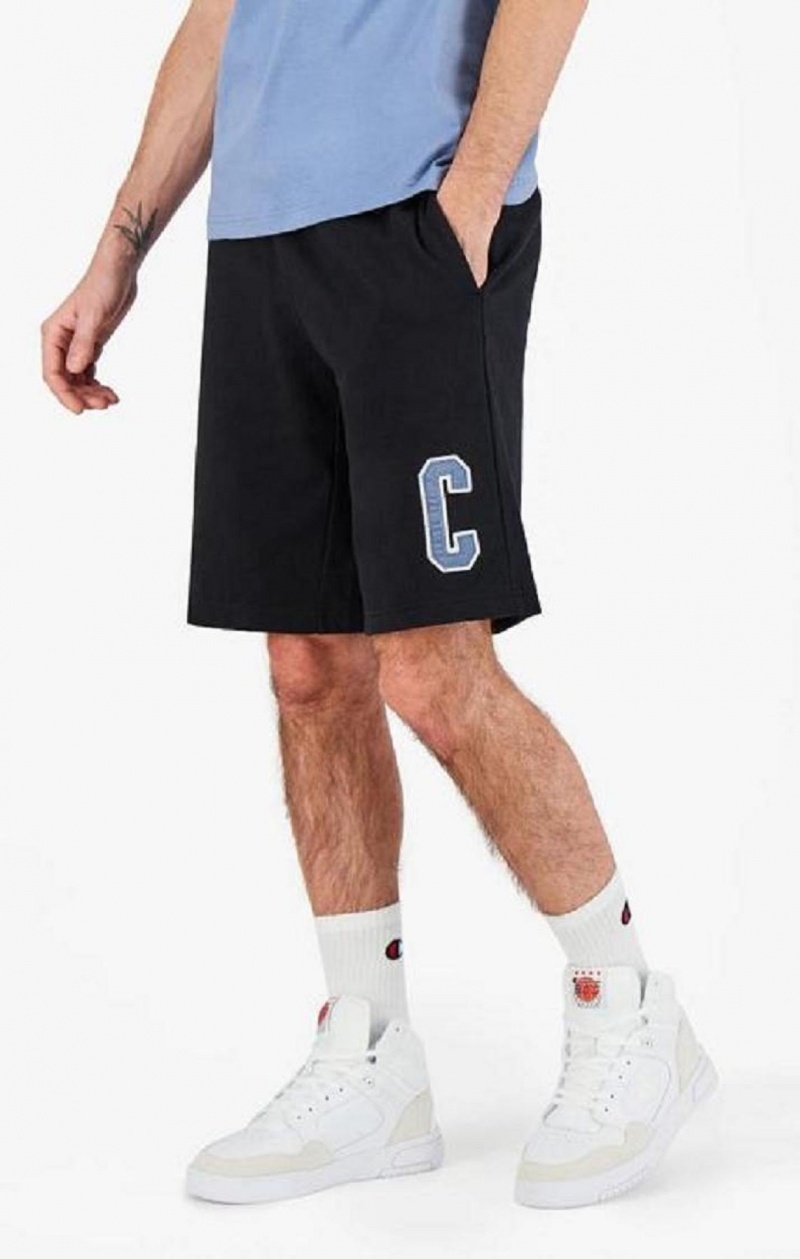 Short Champion Collegiate C Logo Shorts Homme Noir | 3710-ULIHO