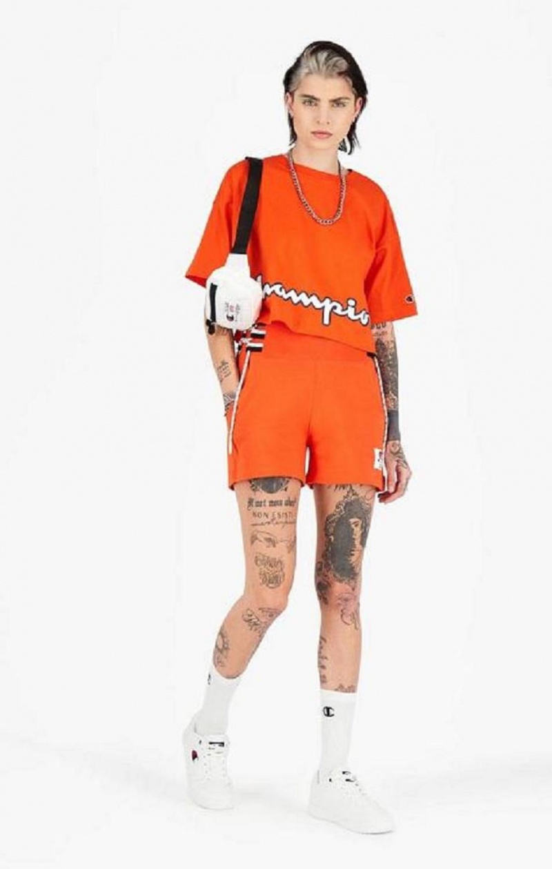 Short Champion Dentelle Up Side Sweat Shorts Femme Orange | 0258-GKNMI