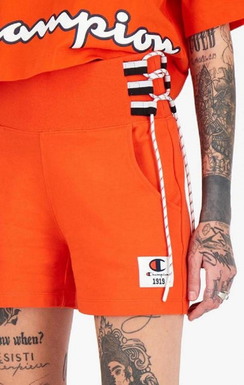 Short Champion Dentelle Up Side Sweat Shorts Femme Orange | 0258-GKNMI