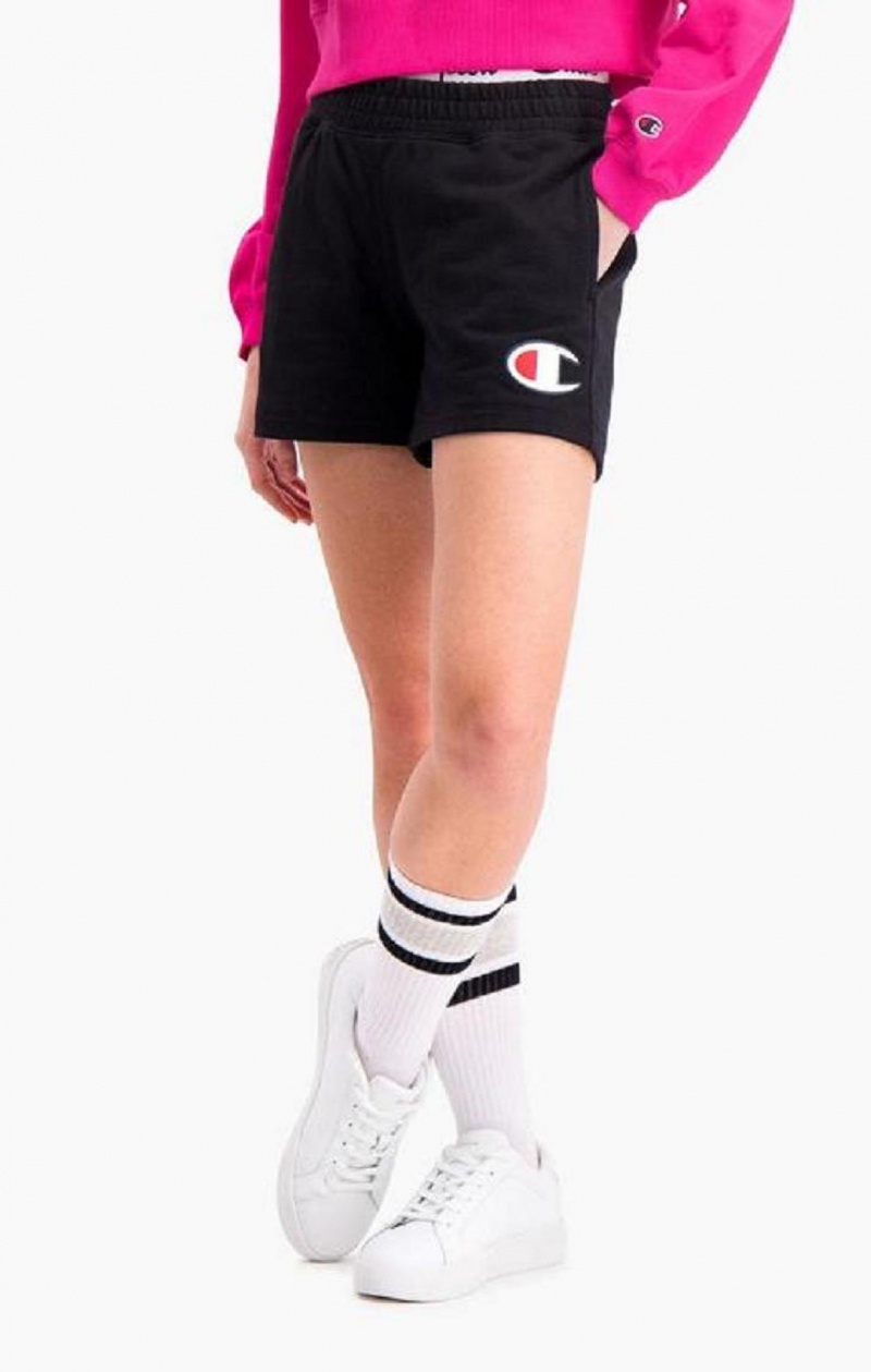 Short Champion Double Waistband Shorts Femme Noir | 7365-ASXTB