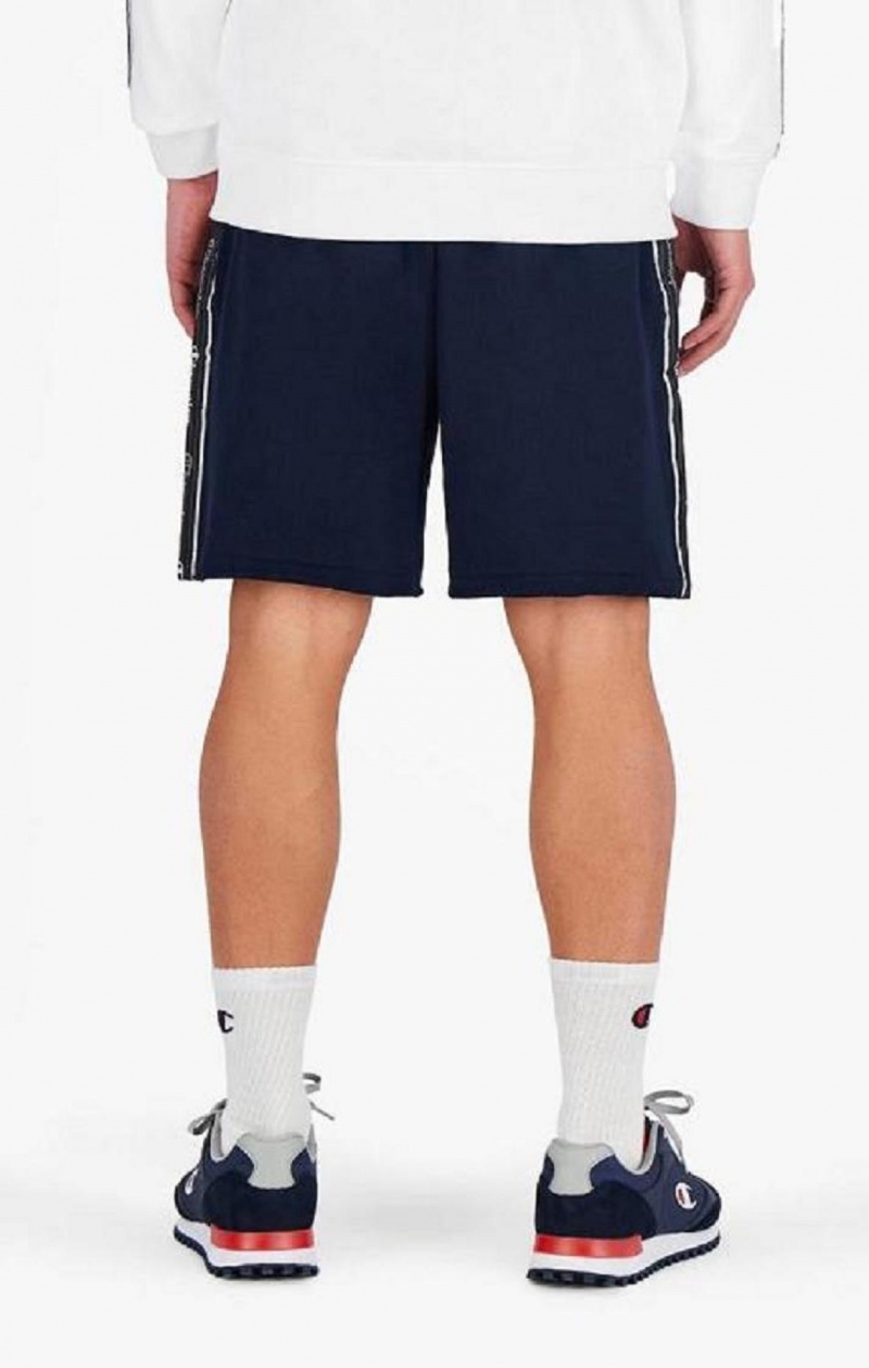 Short Champion Jacquard Logo Tape Front Seam Shorts Homme Bleu Foncé | 1706-QICJL