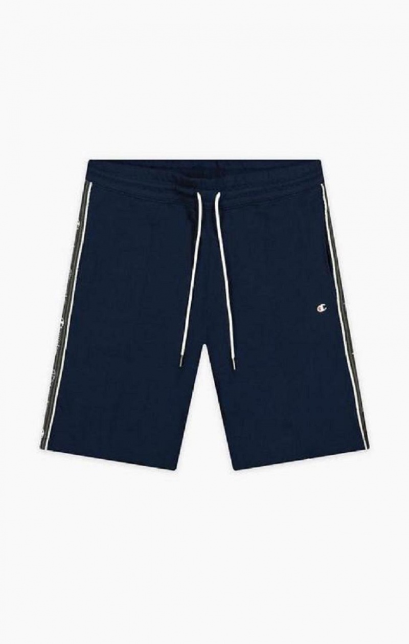 Short Champion Jacquard Logo Tape Front Seam Shorts Homme Bleu Foncé | 1706-QICJL