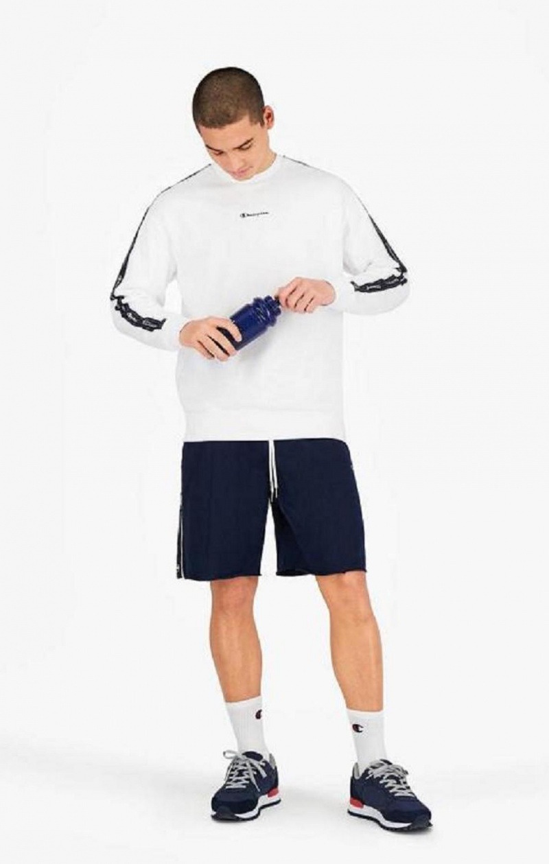 Short Champion Jacquard Logo Tape Front Seam Shorts Homme Bleu Foncé | 1706-QICJL