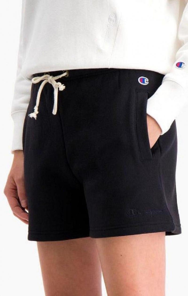 Short Champion Legere Reverse Weave Shorts Femme Noir | 1374-WSBNR