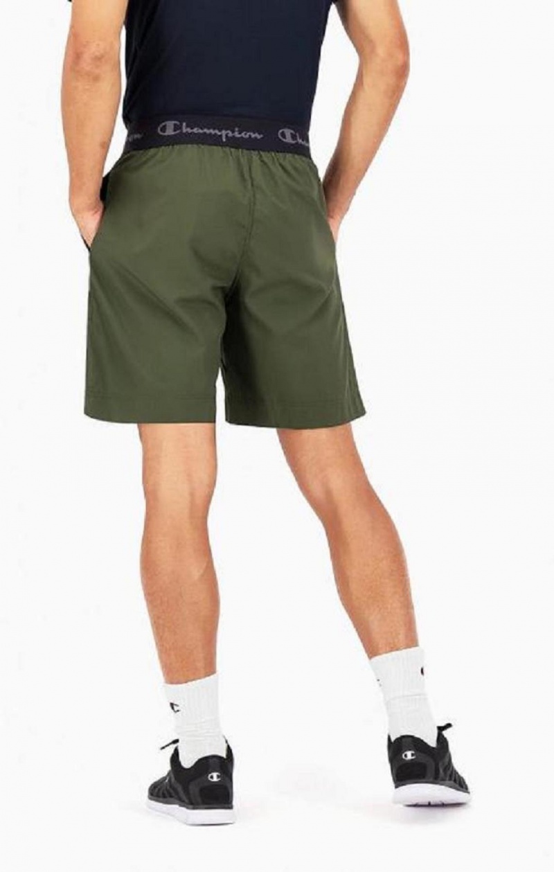 Short Champion Logo Tape Microfibre Performance Shorts Homme Vert | 1328-GHIEO