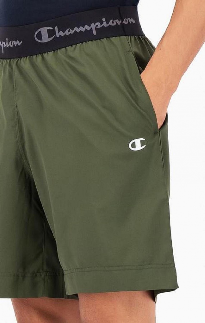 Short Champion Logo Tape Microfibre Performance Shorts Homme Vert | 1328-GHIEO