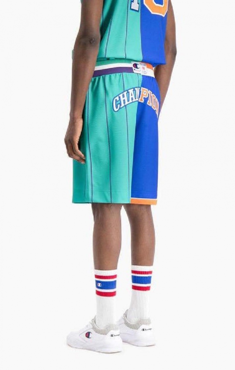 Short Champion NBMIX Patchwork 'Champion 19' Basketball Shorts Homme Bleu | 8210-LWABK