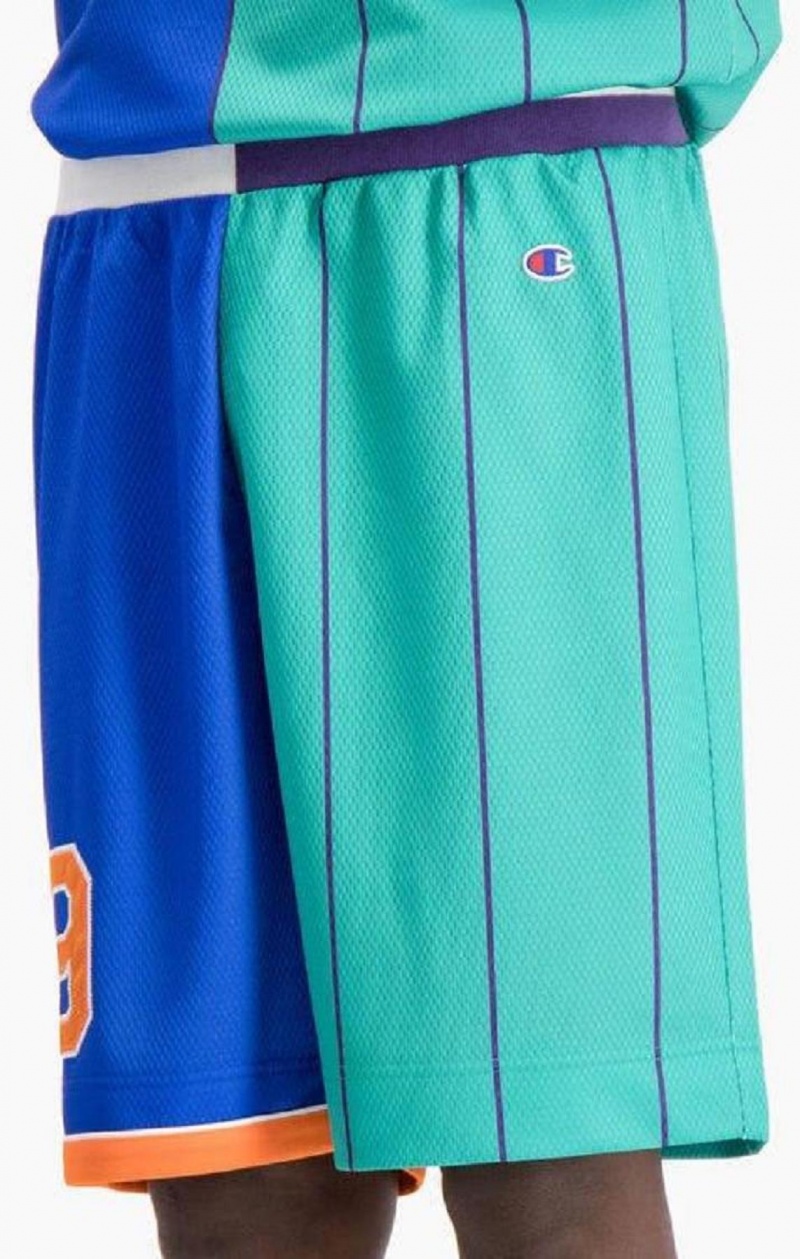 Short Champion NBMIX Patchwork 'Champion 19' Basketball Shorts Homme Bleu | 8210-LWABK