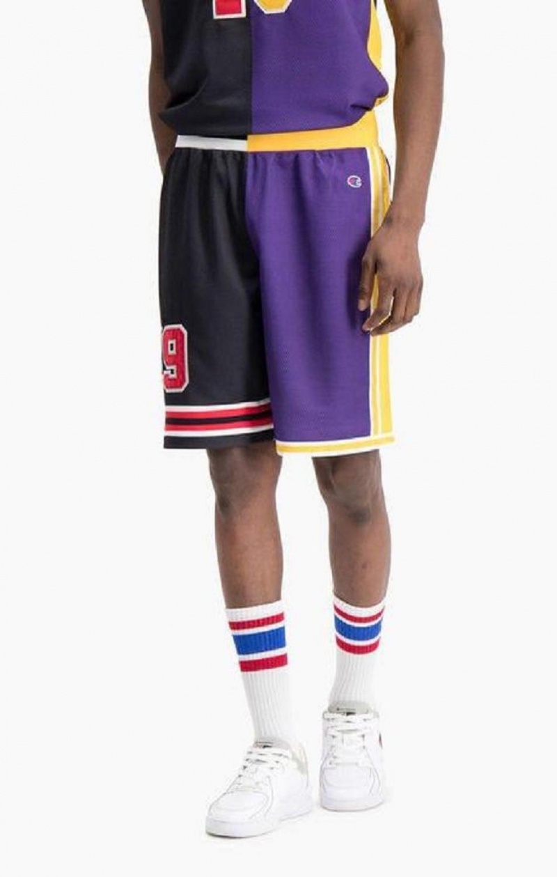 Short Champion NBMIX Patchwork 'Champion 19' Basketball Shorts Homme Noir Violette | 5740-JKRBA