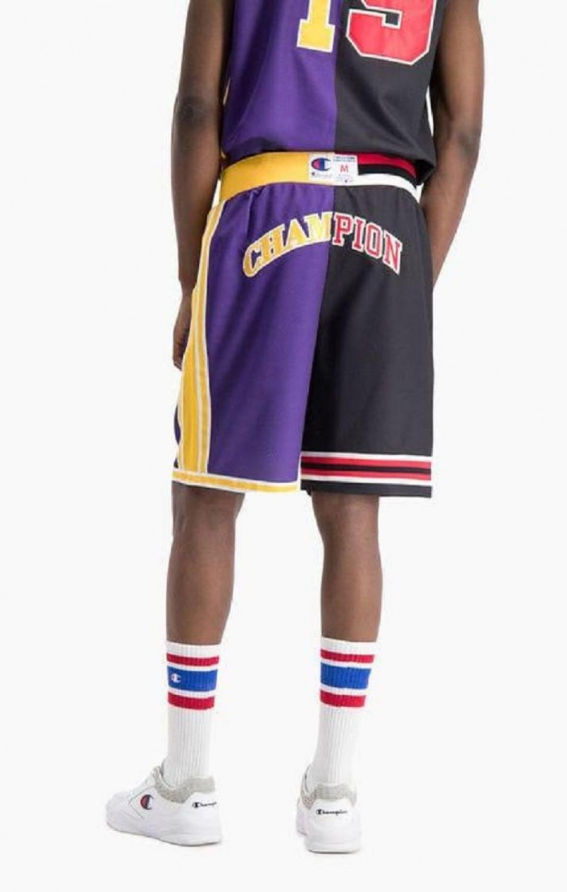 Short Champion NBMIX Patchwork 'Champion 19' Basketball Shorts Homme Noir Violette | 5740-JKRBA